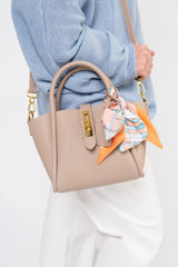 The Lilibet Top-Grain Leather Handbag with Silk Scarf
