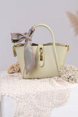 The Lilibet Top-Grain Leather Handbag with Silk Scarf
