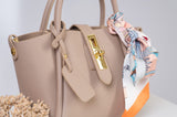 The Lilibet Top-Grain Leather Handbag with Silk Scarf
