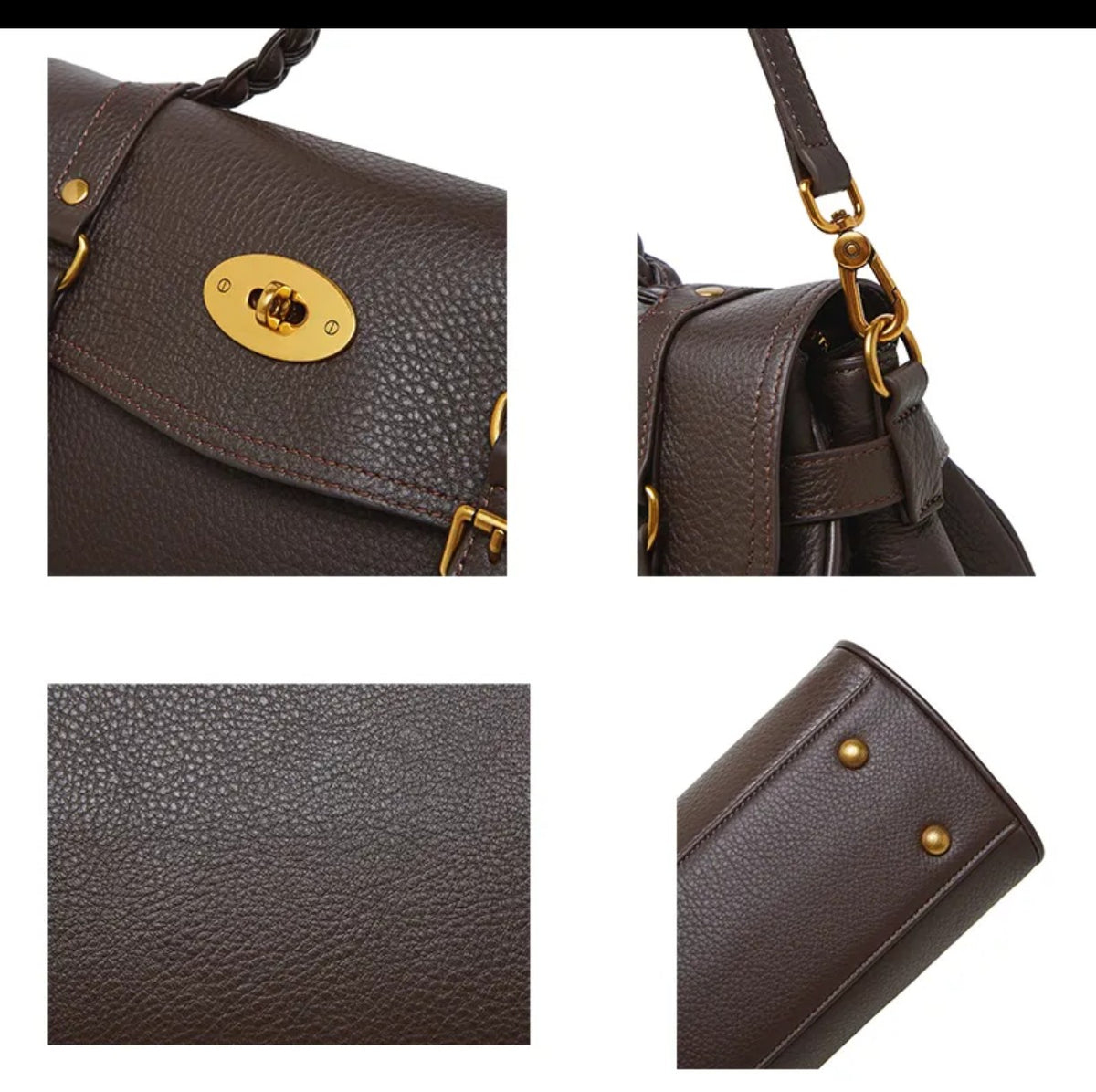 The Rosie Top-Grain Leather Handbag - Crossbody Shoulder Bag